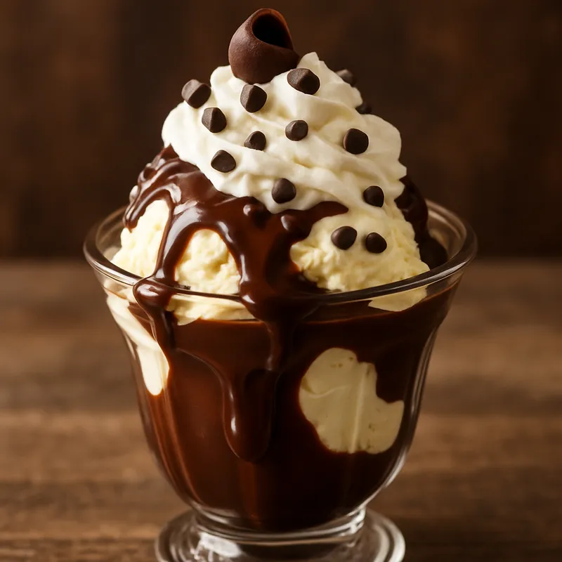 Heiße Schokoladensauce Sundae