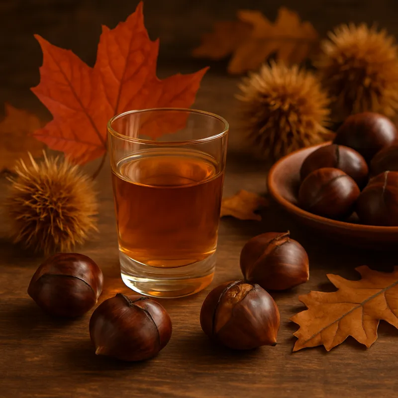 Herbstlicher Tsipouro mit Kastanien
