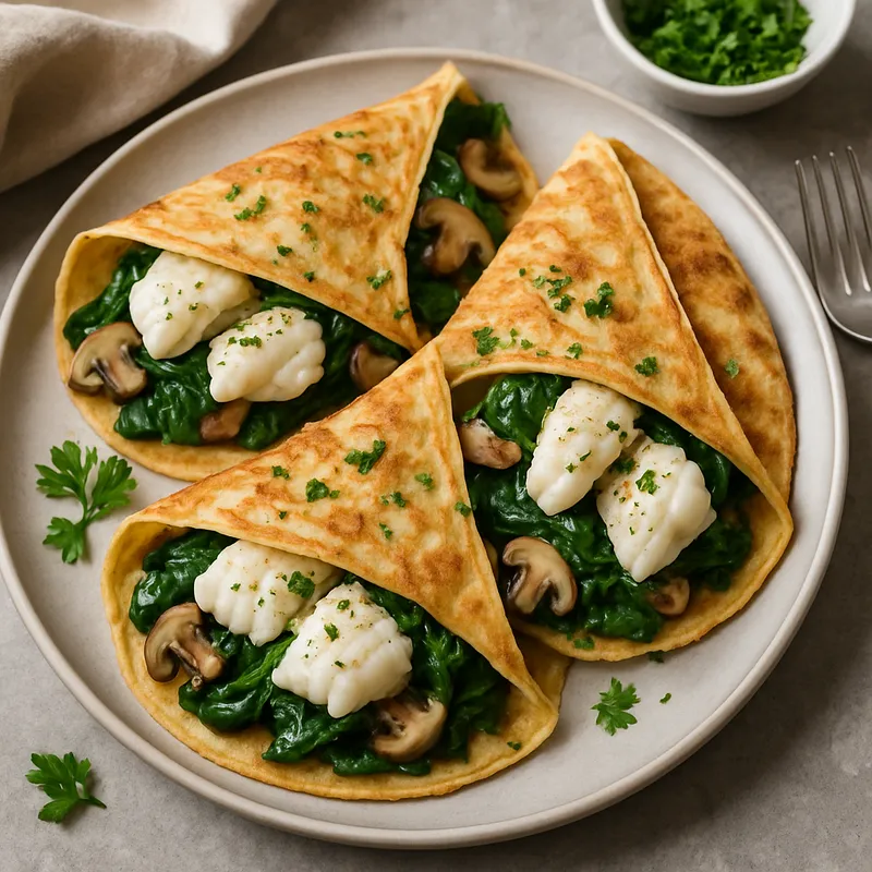 Herzhafte Crêpes mit Kabeljau