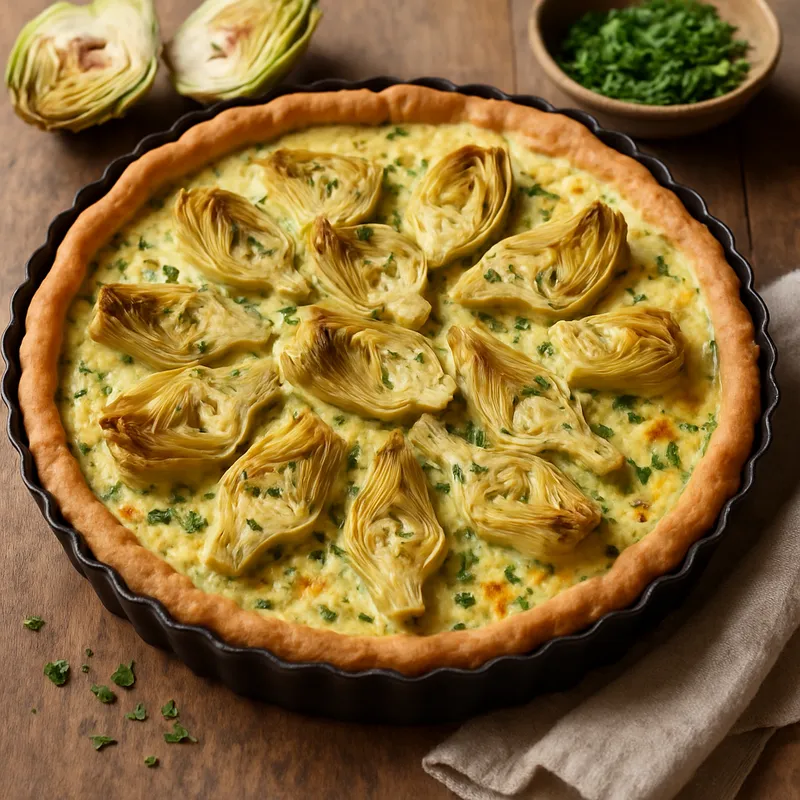 Herzhafter Artischockenkuchen