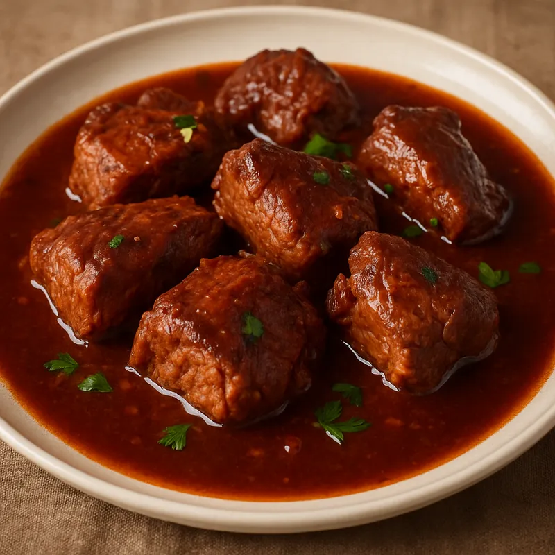 Hirino Kokkinisto (Schweinefleisch in Rotweinsauce)