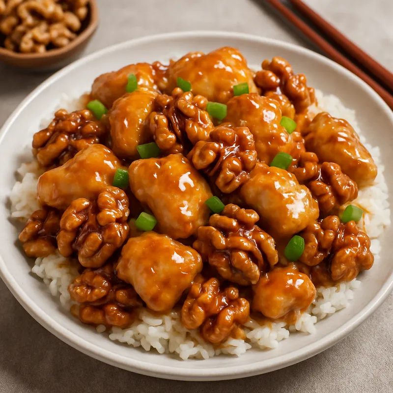 Honig-Walnuss-Hähnchen nach chinesisch-amerikanischer Art