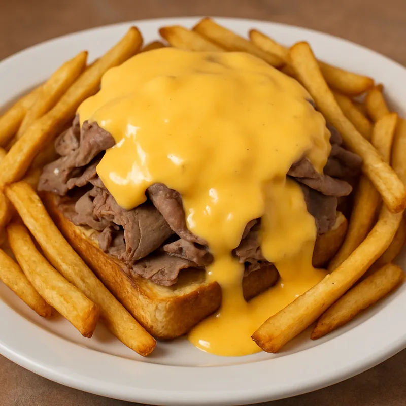 Horseshoe Sandwich Springfield (Offenes Fleisch-Käse-Sandwich)