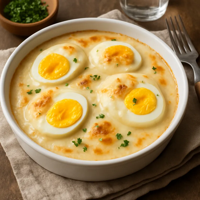Huevos Con Bechamel (Eier mit Béchamelsoße)