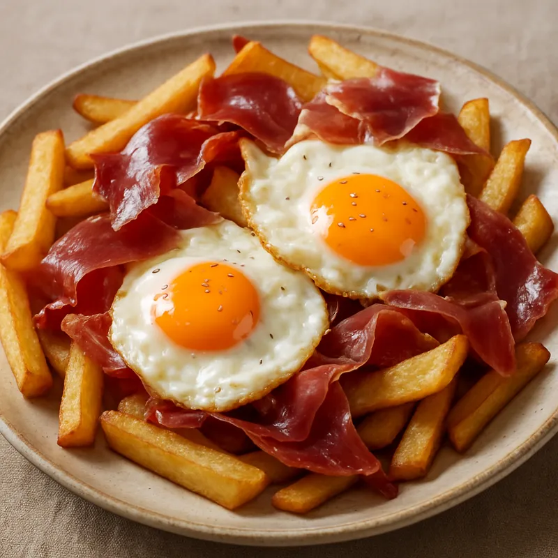 Huevos Rotos (Gebrochene Eier mit Schinken)
