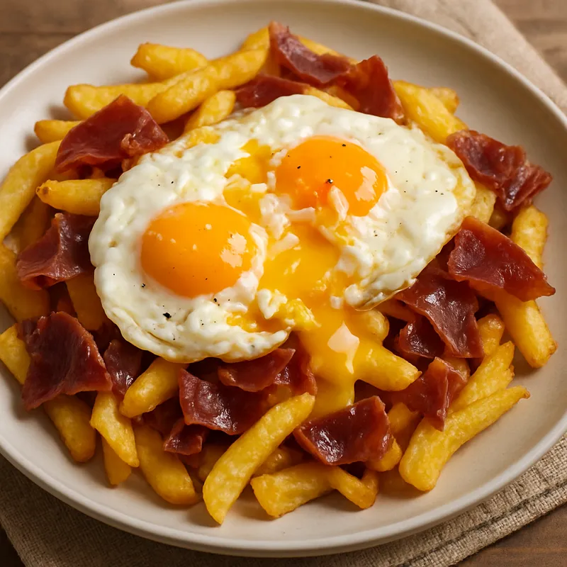 Huevos Rotos Madrid (Gebrochene Eier nach Madrider Art)