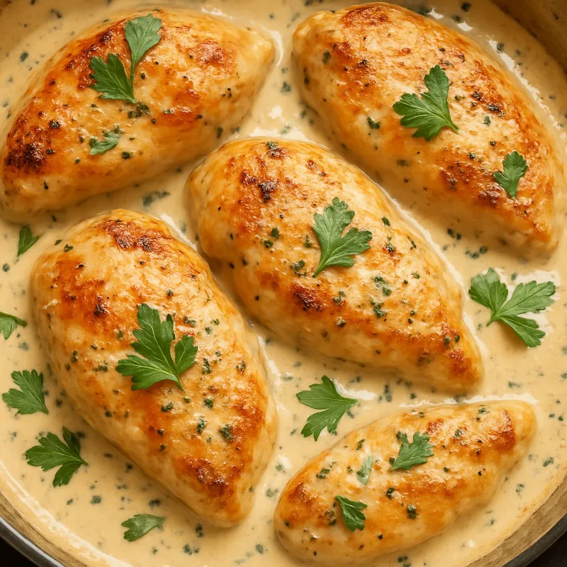 Huhn in Sahnesauce