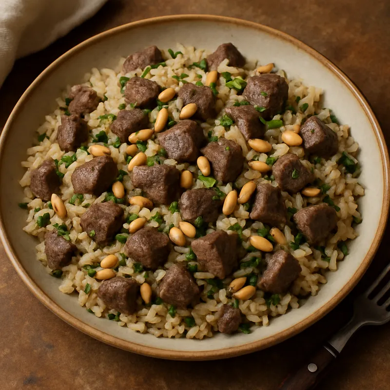İç Pilav (Pilaf mit Leber und Pinienkernen)