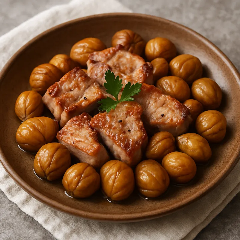 Iberisches Schweinefleisch mit Maronen