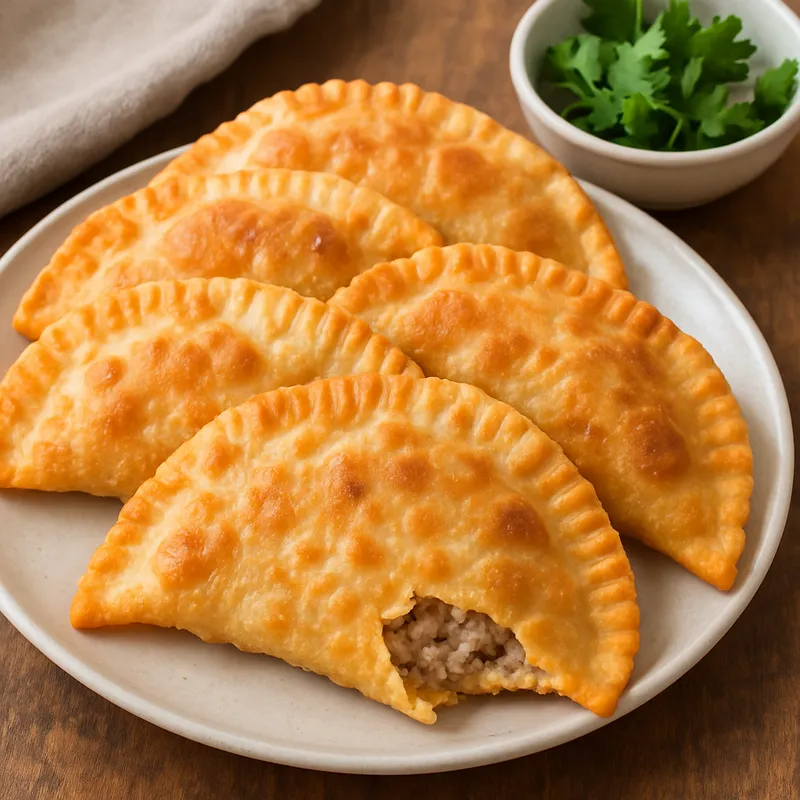 Çig Börek (Tatarische gebratene gefüllte Teigtaschen)