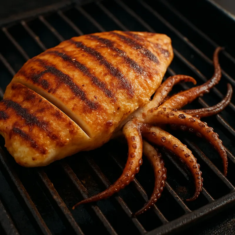 Ikayaki (Osaka Tintenfisch-Pfannkuchen vom Grill)