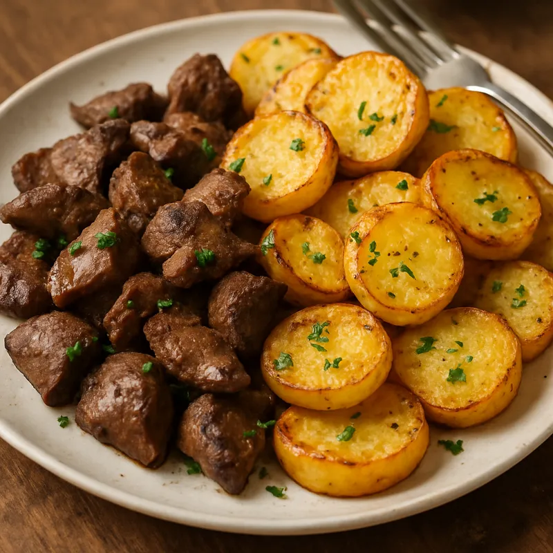 Iscas mit Bratkartoffeln