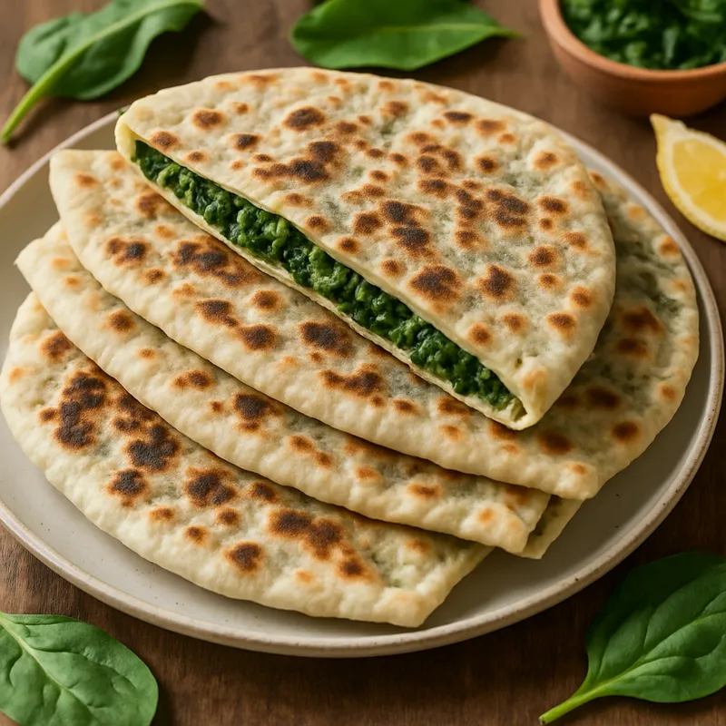 Ispanakli Gözleme (Gefülltes Fladenbrot mit Spinat)