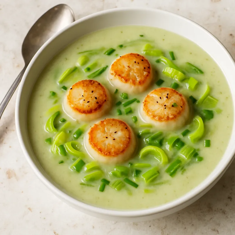 Jakobsmuschel-Lauch-Suppe
