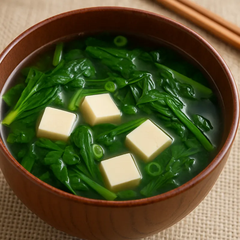 Japanische Spinatsuppe