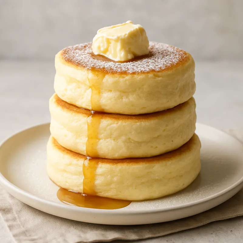 Japanische Wattebausch-Pancakes (Japanische Fluffige Soufflé-Pancakes)