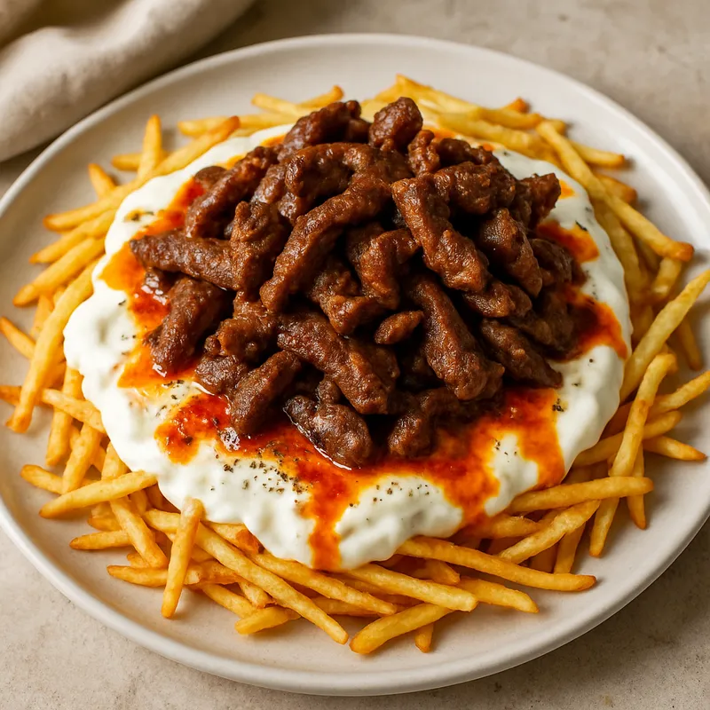 Joghurt-Kartoffel-Fleisch-Auflage (Çökertme Kebab)
