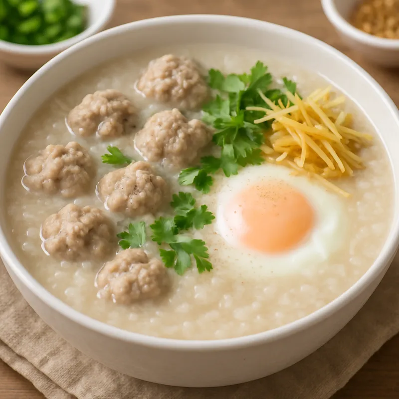 Jok Moo Sab – Thailändischer Reisbrei mit Hackfleisch