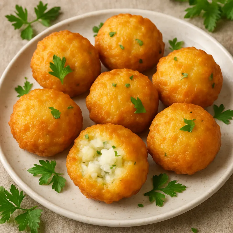 Kabeljau-Krapfen mit Petersilie