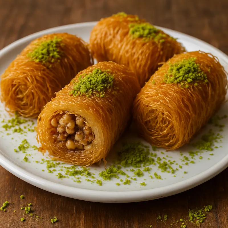 Kadayıf Dolması (Gefülltes Engelshaar-Gebäck)