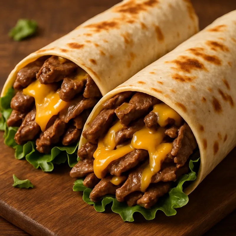 Käse-Steak-Wrap