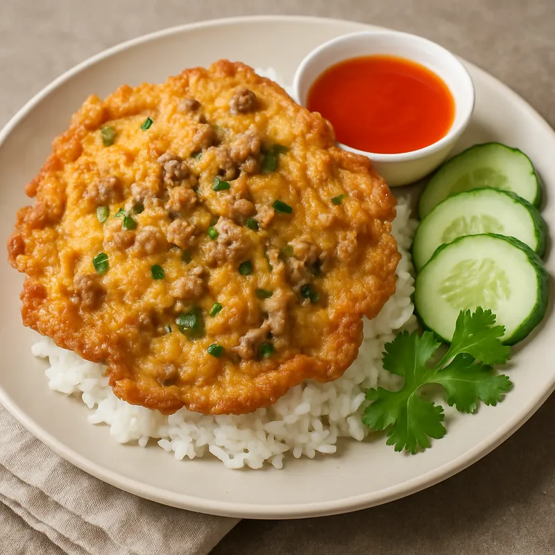 Kai Jeow Moo Sab (Thaisches Schweineomelette)