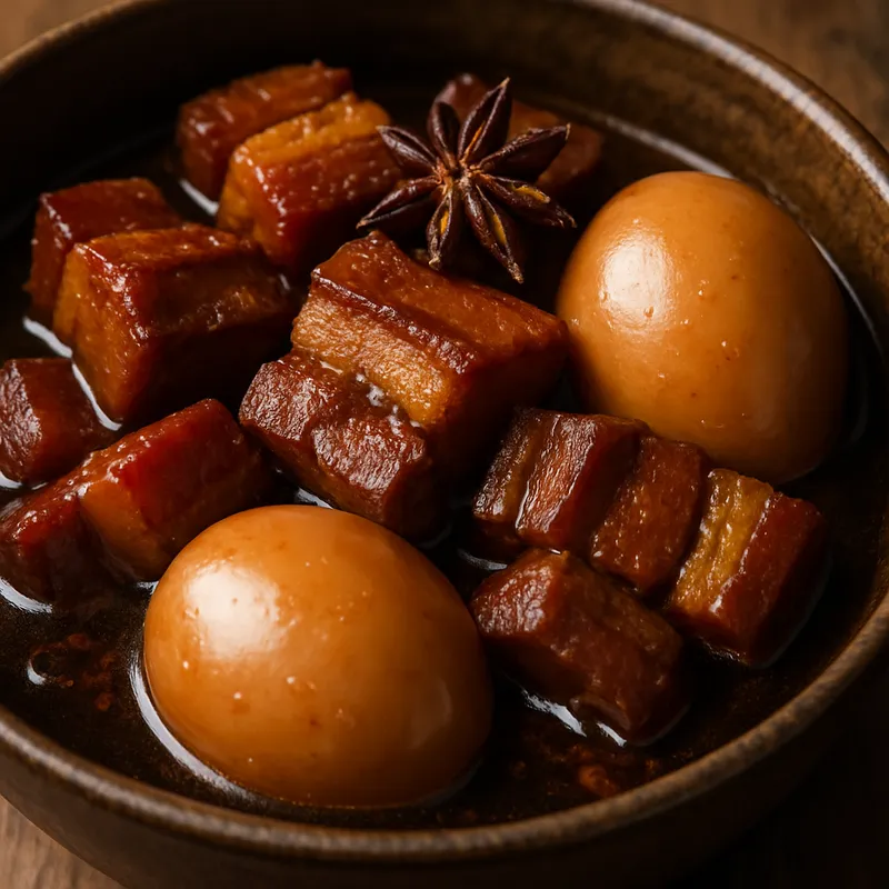 Kai Palo (Klassisches geschmortes Ei und Schweinefleisch mit Fünf-Gewürze-Mischung)
