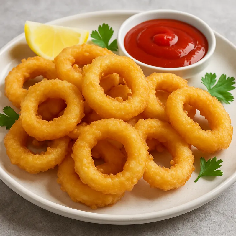 Kalamar Tava (Frittierte Tintenfischringe)