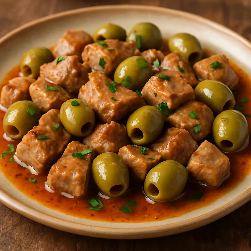 Kalbfleisch mit Oliven