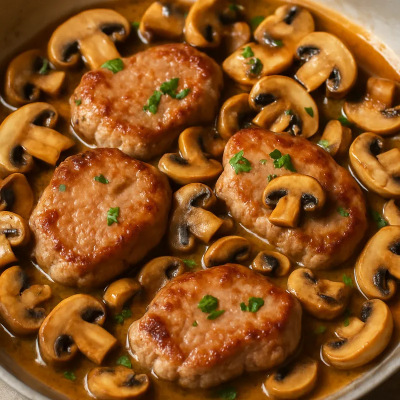 Kalbfleisch mit Pilzen