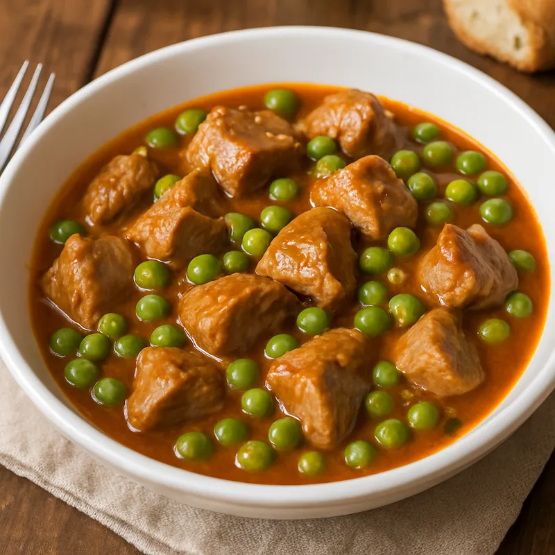Kalbsragout mit Erbsen