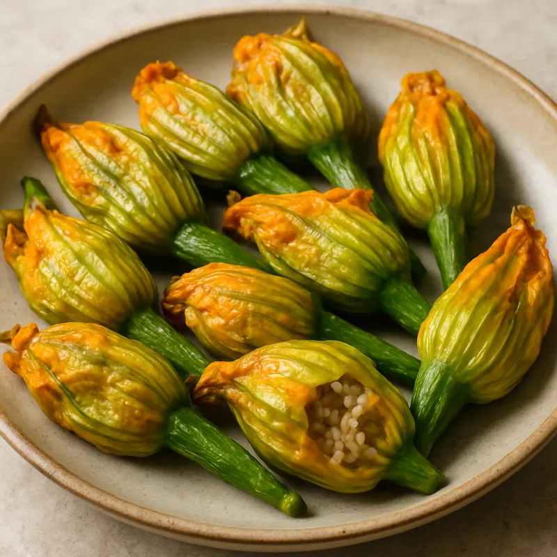 Kalymnos Mirmizeli (Gefüllte Zucchiniblüten)