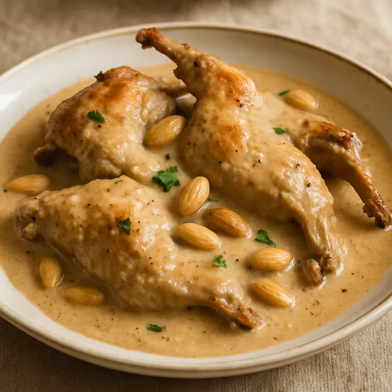 Kaninchen in Mandelsoße