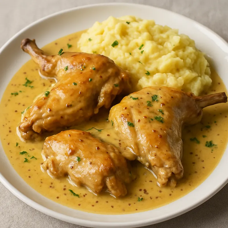 Kaninchen in Senfsauce