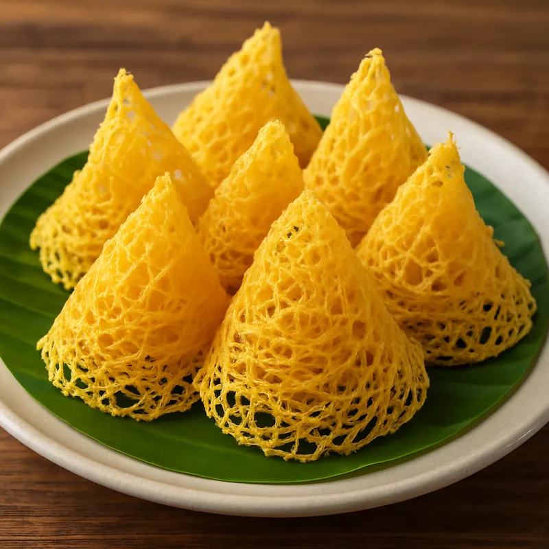 Kanom La (Südthailändischer Spitzenkuchen)