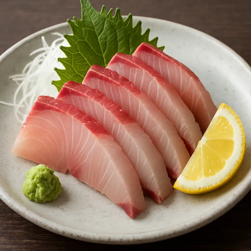 Kanpachi Sashimi (Gelbschwanzmakrelen-Sashimi)