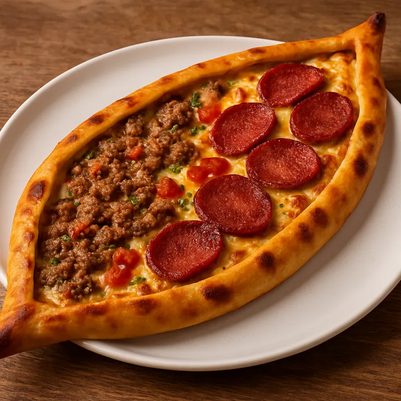 Karışık Pide (Gemischtes Fleischfladenbrot)