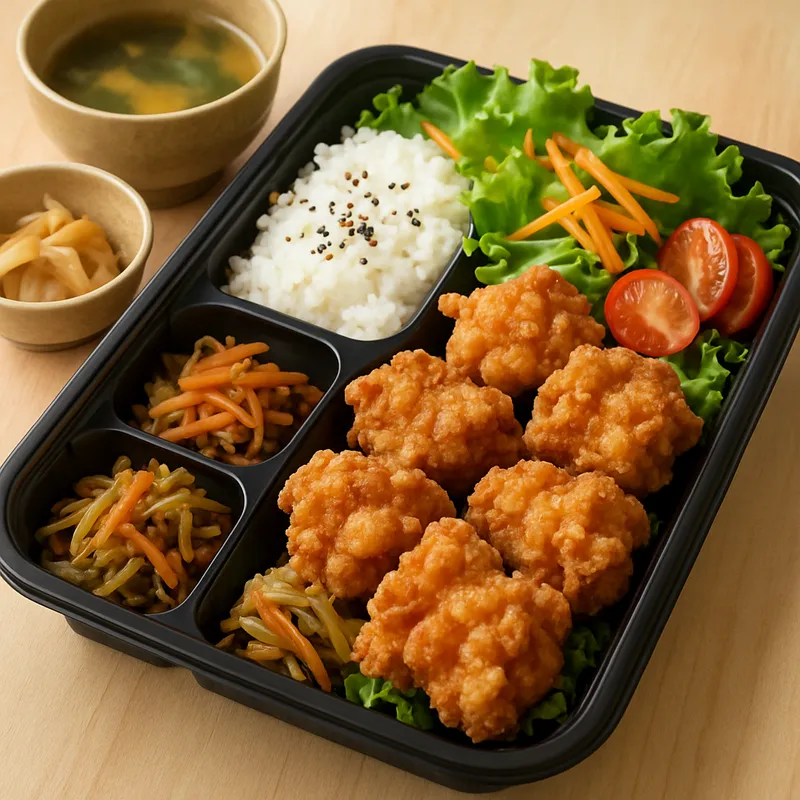 Karaage Bento-Set (Japanisches Frittiertes Hühnchen im Bento)
