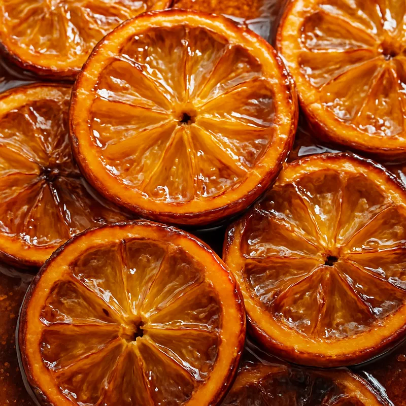 Karamellisierte Orangenscheiben