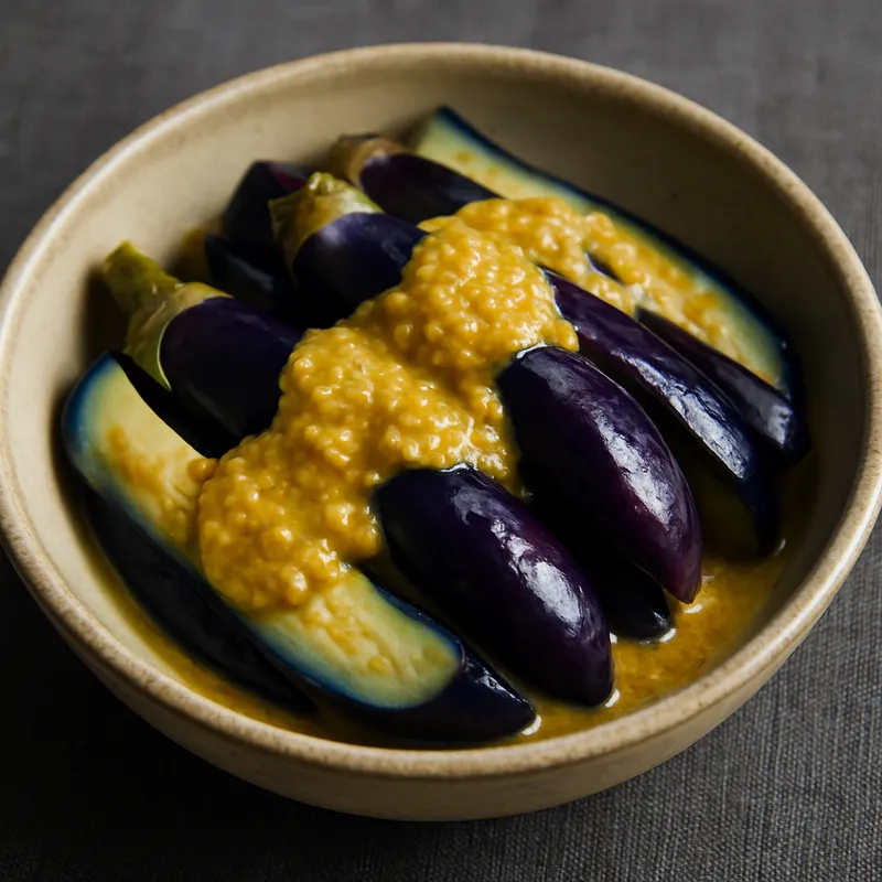 Karashizuke (Senfingelegter Aubergine)