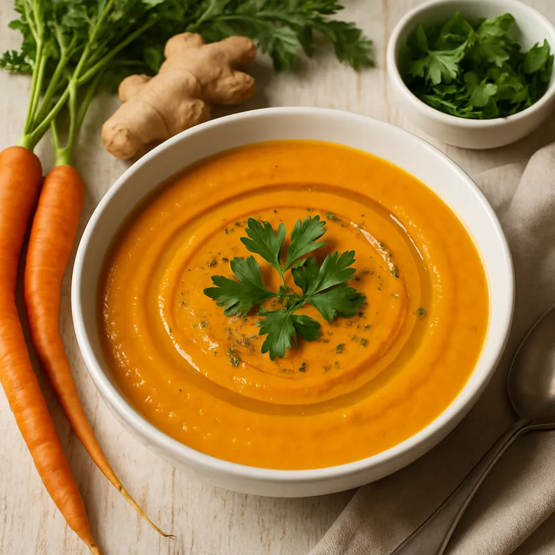 Karotten-Ingwer-Suppe auf italienische Art