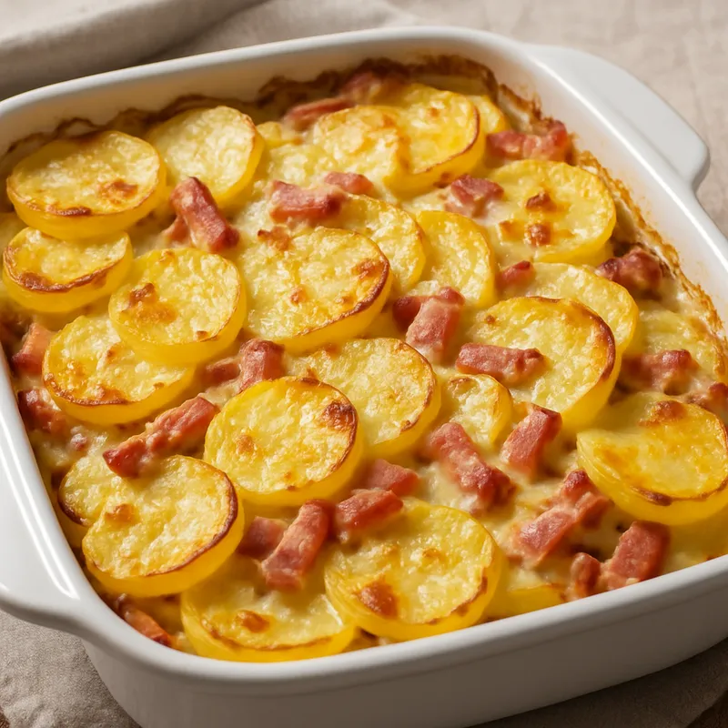 Kartoffelgratin mit Schinken