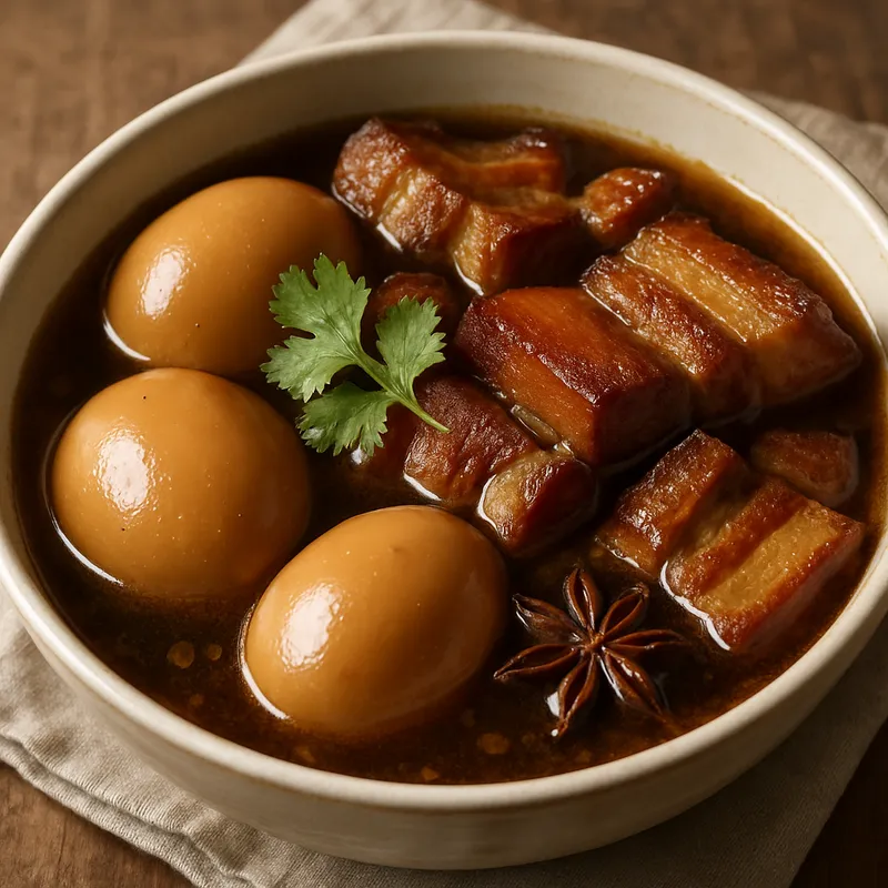 Khai Palo (Geschmorte Eier mit Fünf-Gewürze-Schweinebauch)