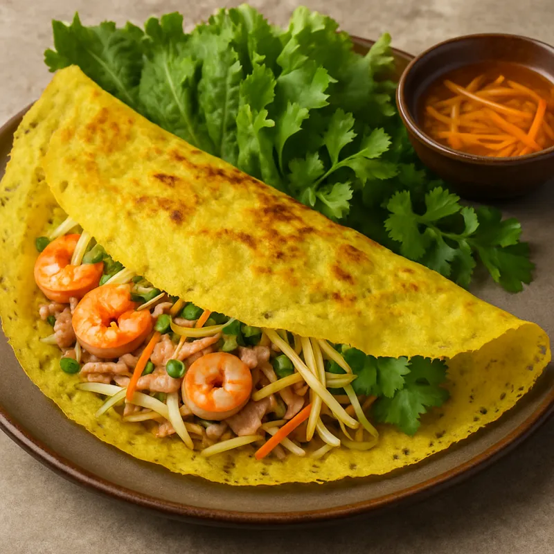 Khanom Buang Yuan (Vietnamesischer Crêpe Thai)