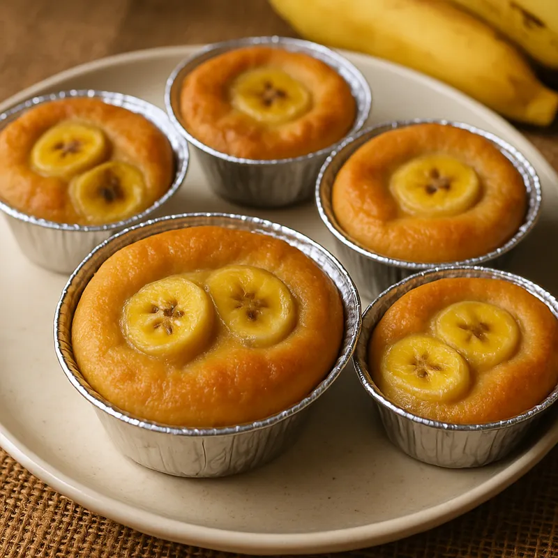 Khanom Gluay Kai (Thailändischer Bananen-Ei-Kuchen)