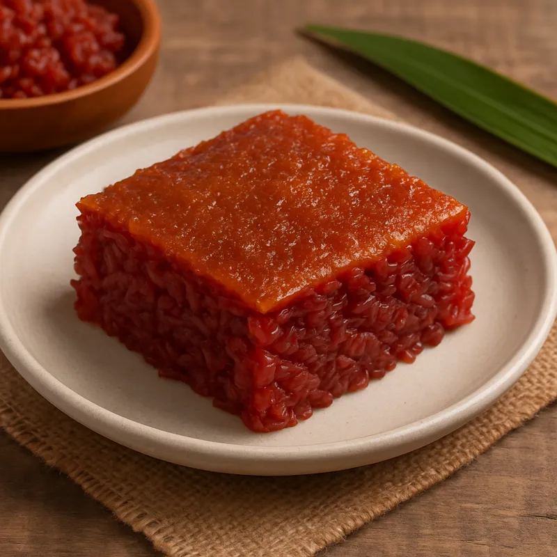 Khanom Khao Niew Daeng (Roter Klebreiskuchen)