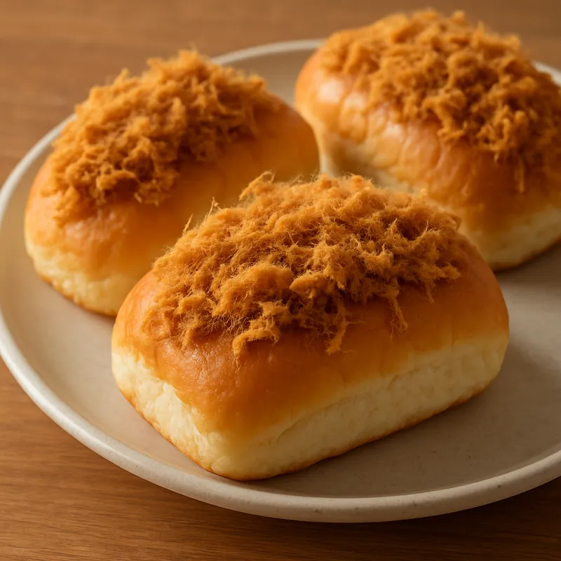 Khanom Pang Moo Yong (Schweinefleisch-Flocken-Brot)