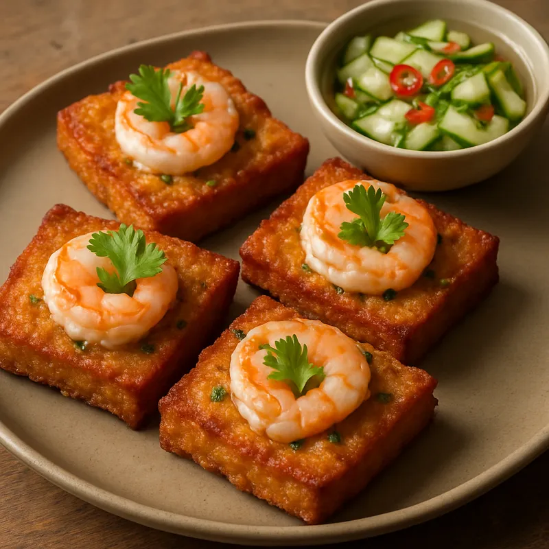 Khanom Pang Na Goong (Gebratener Garnelen-Toast)
