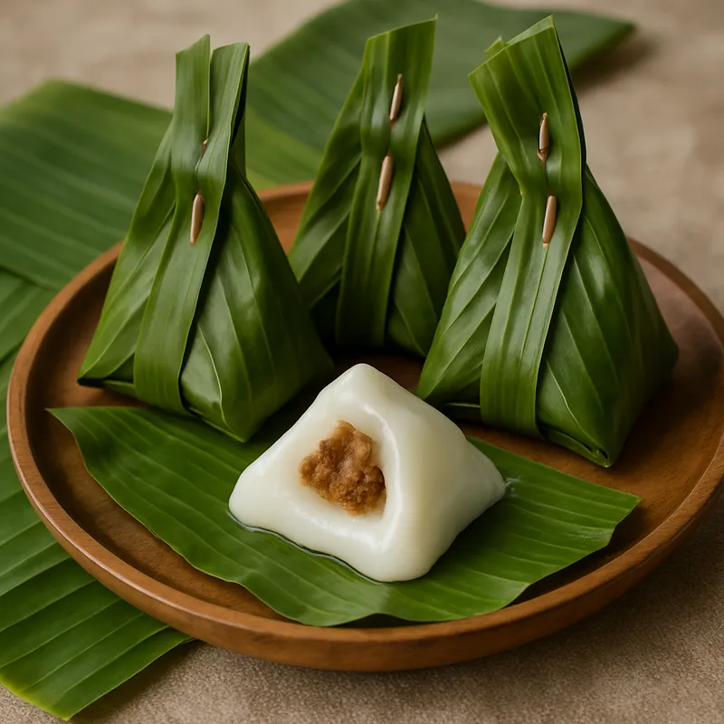 Khanom Sod Sai (Gedämpfte Kokosnuss-Teigtaschen)
