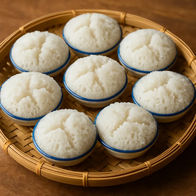 Khanom Thuay Fuu (Gedämpfte Reisküchlein, luftig)